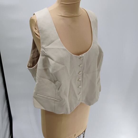 H&M, Beige Vest, XL - Picture 8 of 12